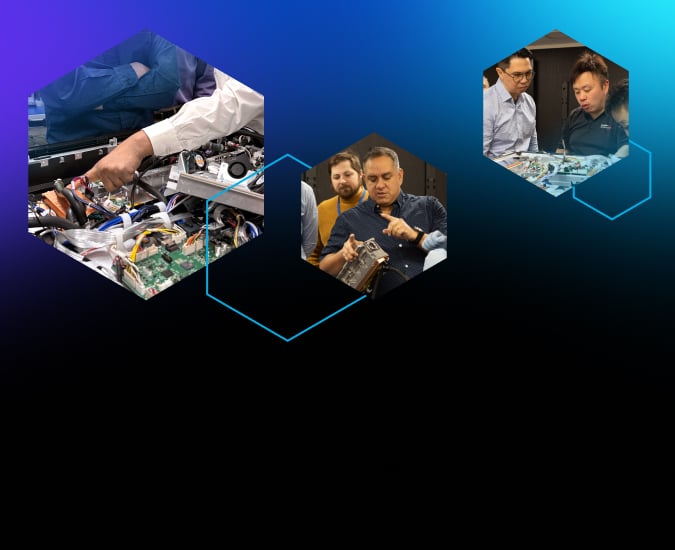 Visual of three different hands-on AV training scenarios