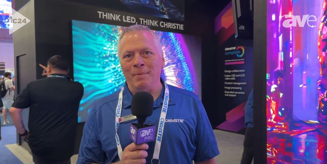 Video thumbnail: A person standing in front of an LED screen with the words 'Think LED, Thing Christie' printed above it