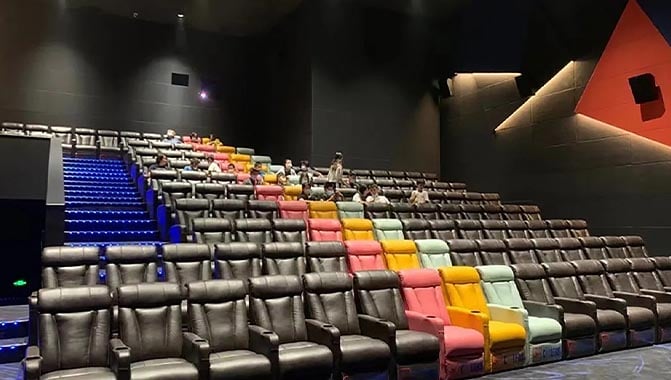 Galaxy Cinema auditorium outfitted with a Christie cinema projector