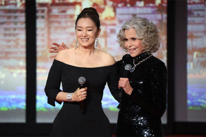 Gong Li and Jane Fonda at Cannes Festival 2026. Photo credit: Jean Louis Hupe -FDC